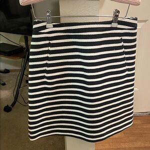 Halogen Black and White Striped Mini Skirt